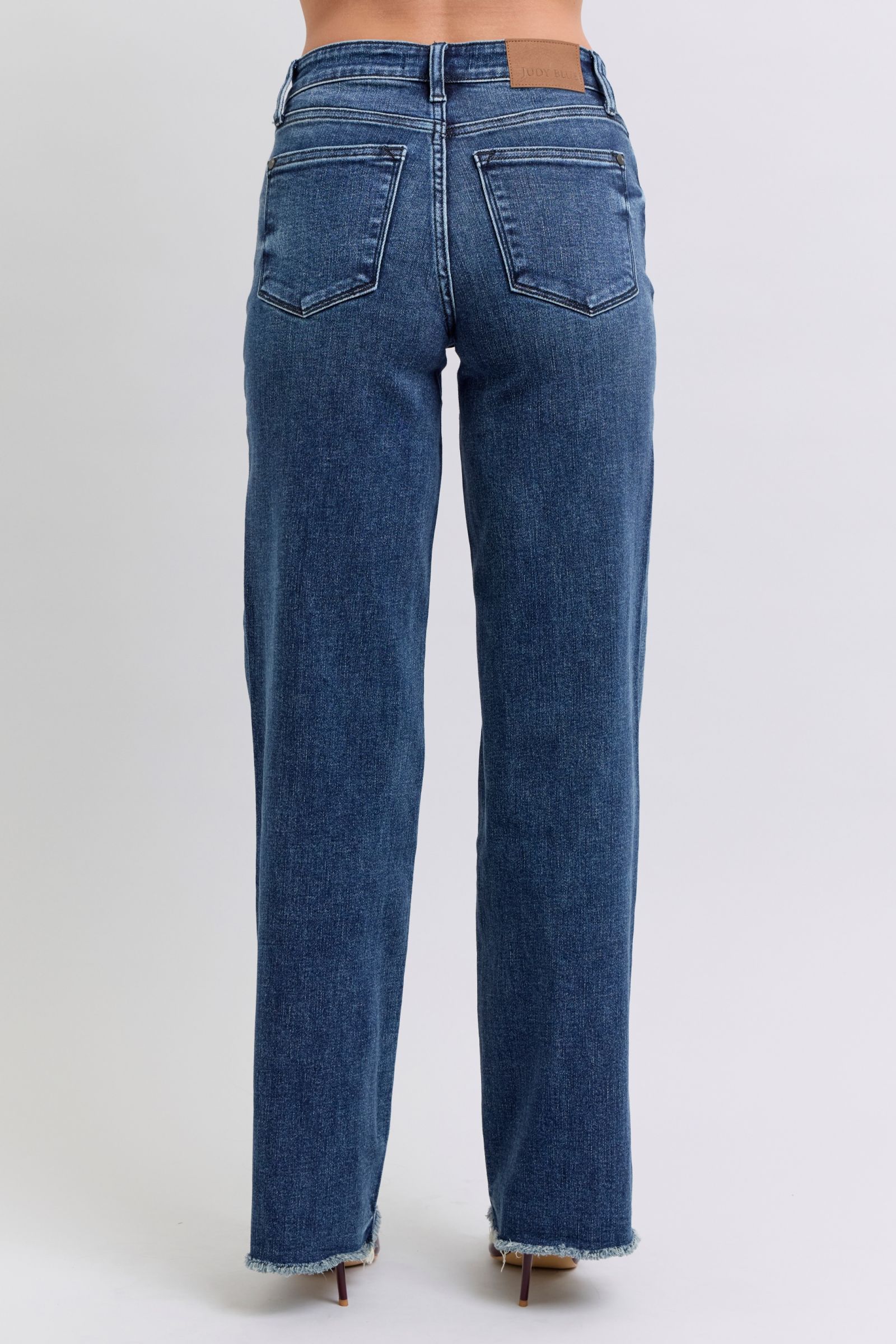 Raw Hem Mid Rise Jeans Judy Blue