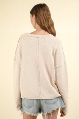 Mineral Washed Exposed Seam Sweater Very J   