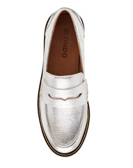 Blondo Lugged Waterproof Penny Loafer in Silver Metallic SALE