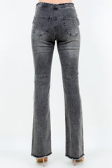 V-Cut Ruched Flare Jeans American Bazi   