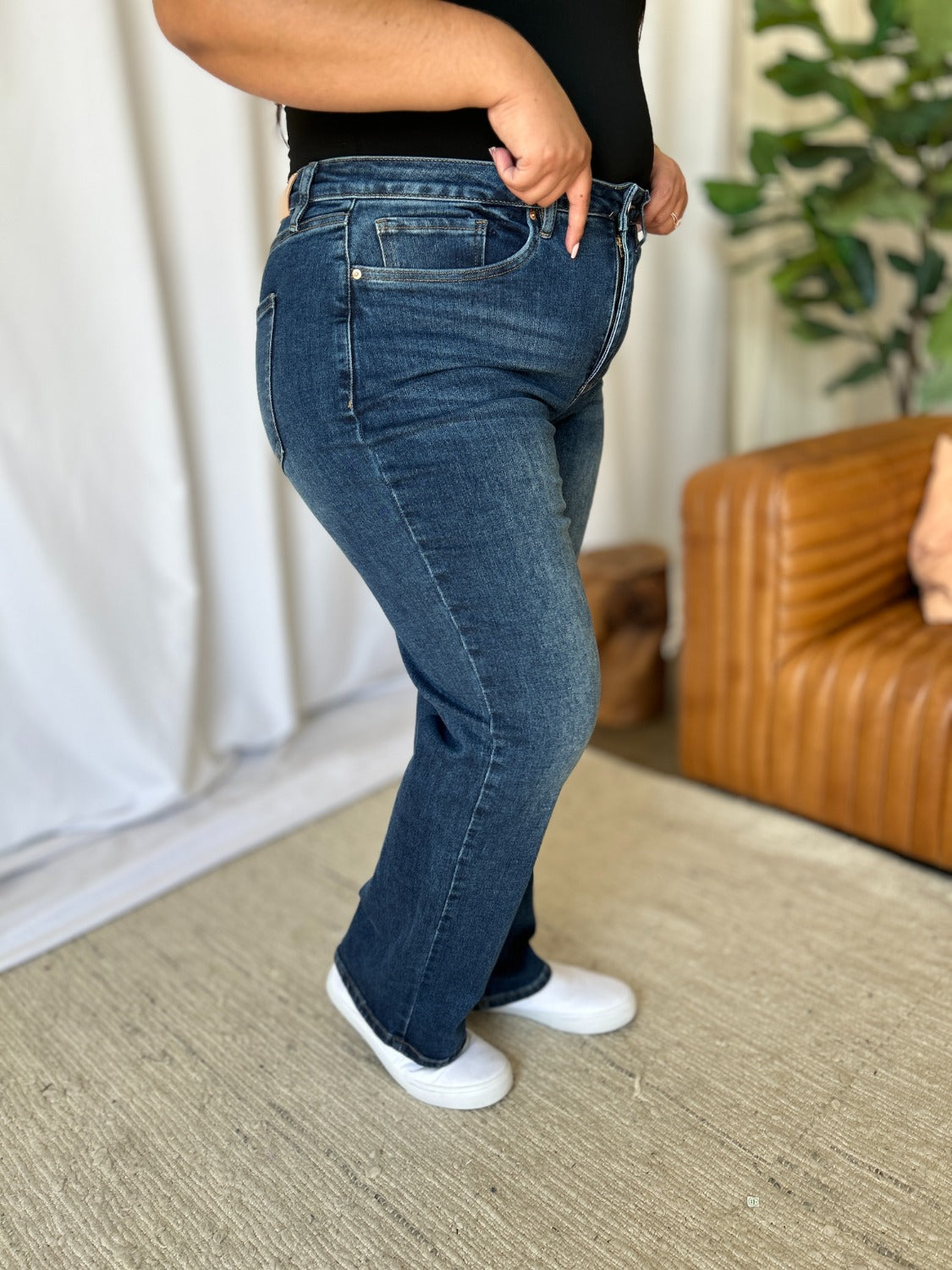 High Rise Straight Tummy Control Jeans RFM   