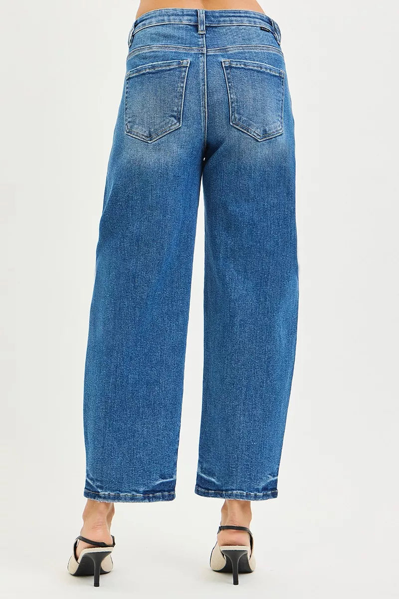 Slouchy Cropped Barrel Jeans Risen