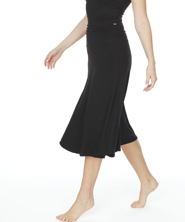 Bamboo Flared Mid Length Skirt Fabina   