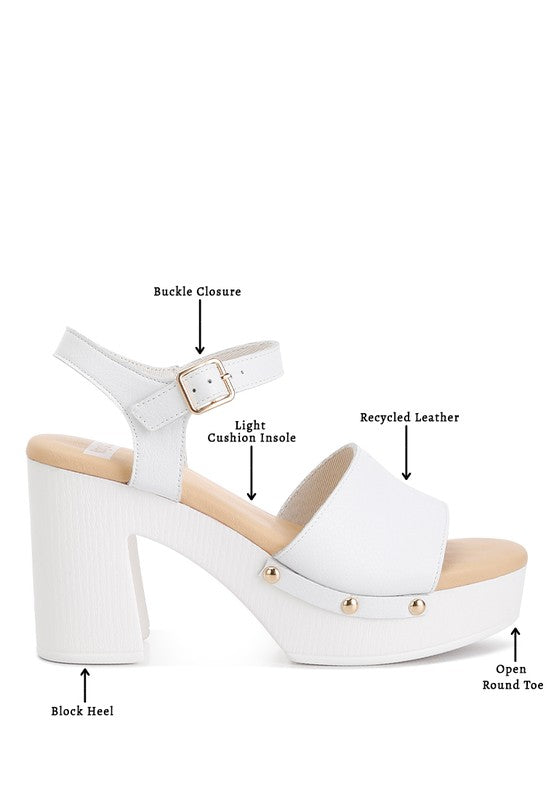 Sawor Recycled Leather High Block Sandals Rag Company   