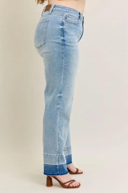 Release Hem Wide Leg Jeans With Plus Size Judy Blue