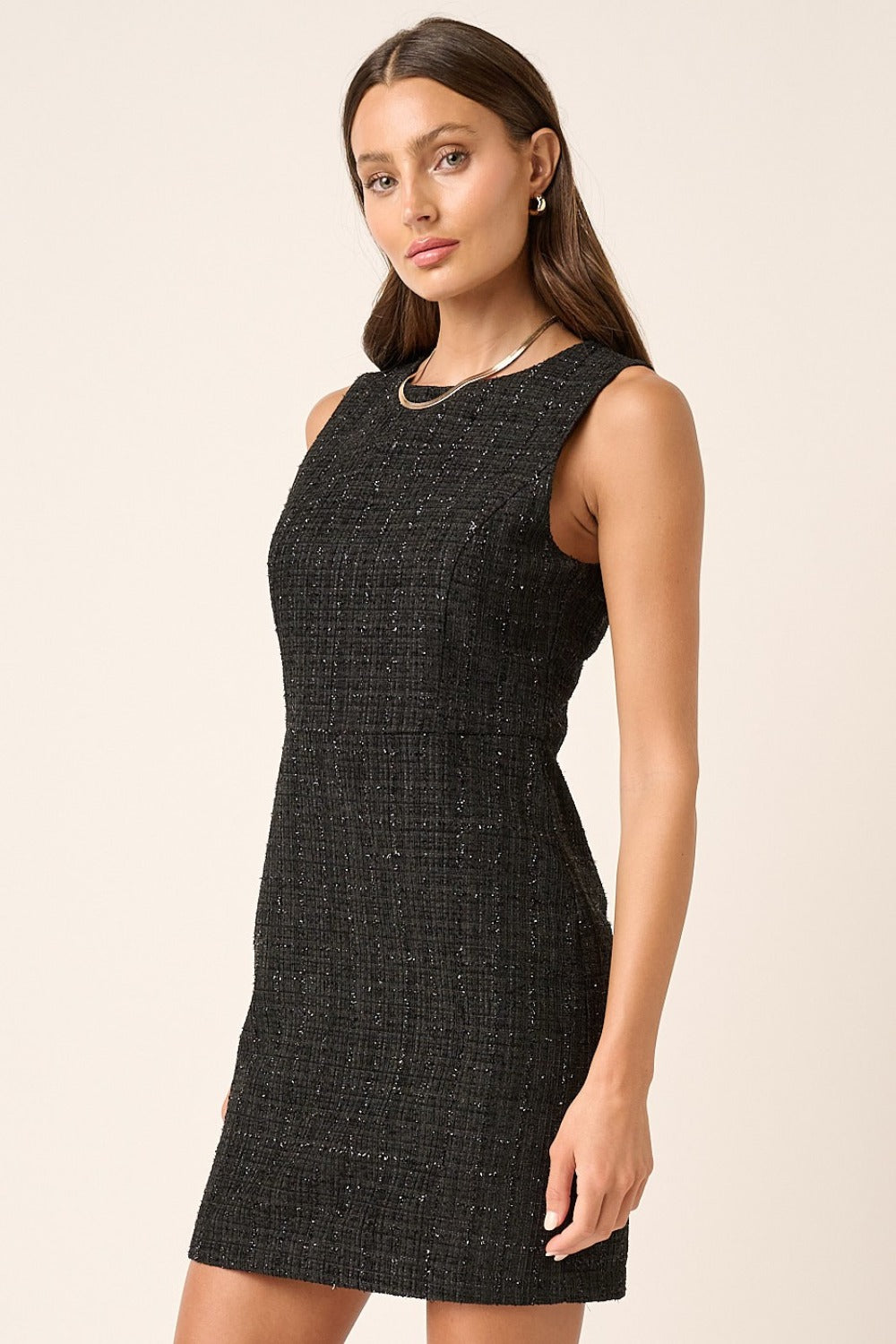 Tweed Sleeveless Mini Dress Mittoshop   