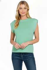 Round Neck Viscose Sweater Vest ZENANA