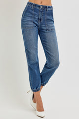 High Rise Ankle Jogger Jeans Risen   