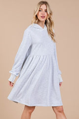 Long Sleeve Hooded Sweatshirt Pocket Dress Ces Femme