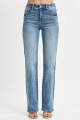 Tummy Control High Rise Straight Jeans With Plus Size Risen