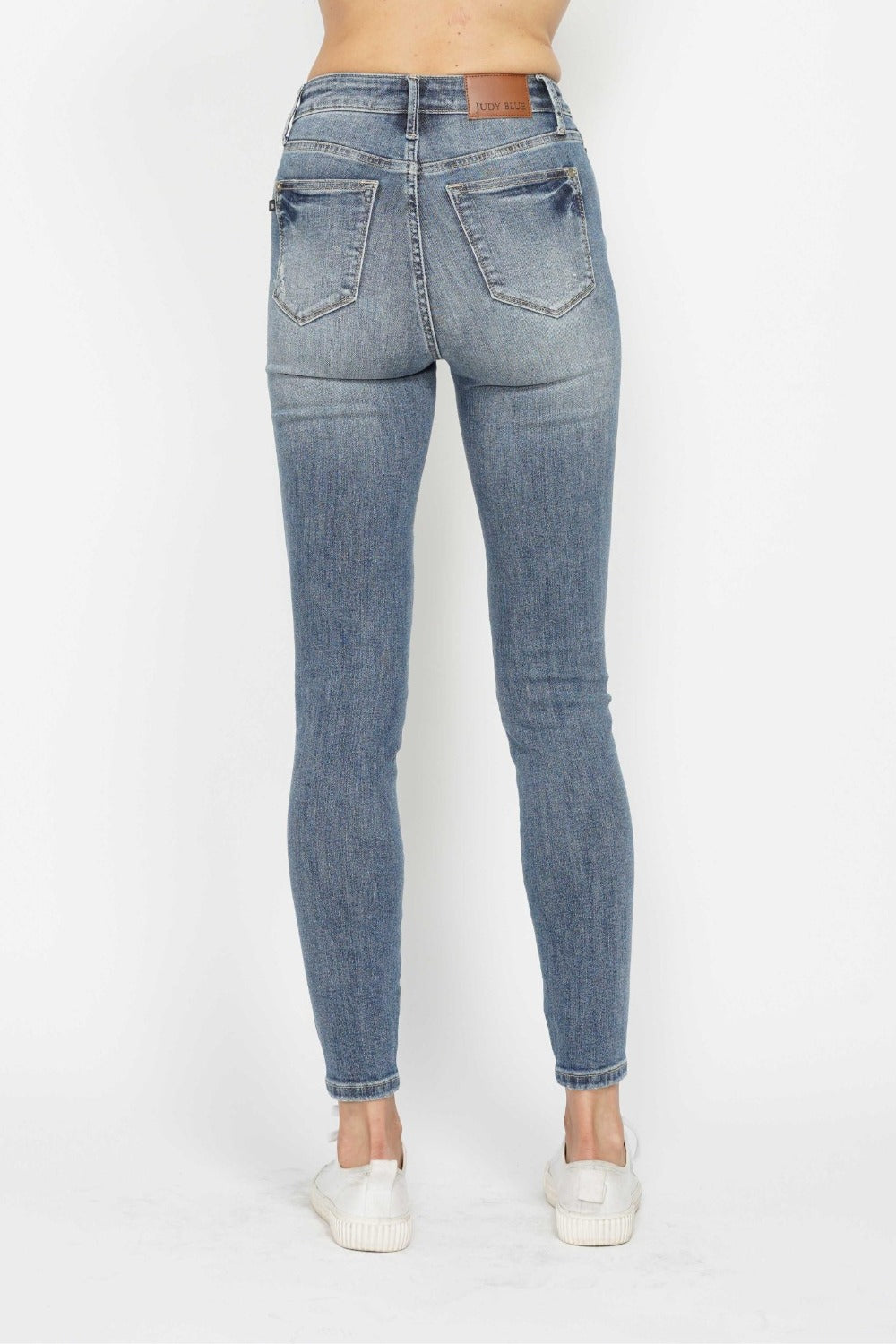 Tummy Control Contrast Wash Skinny Jeans Judy Blue   