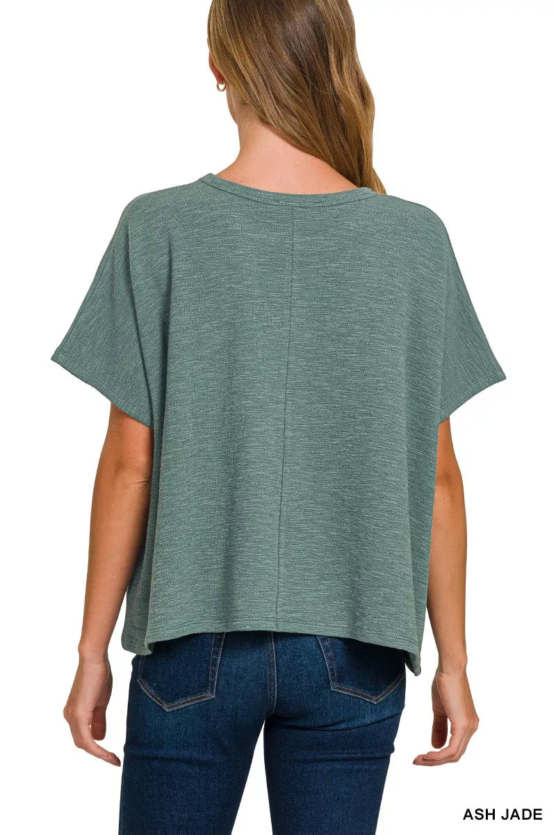 Cotton Slub Oversize Tee ZENANA