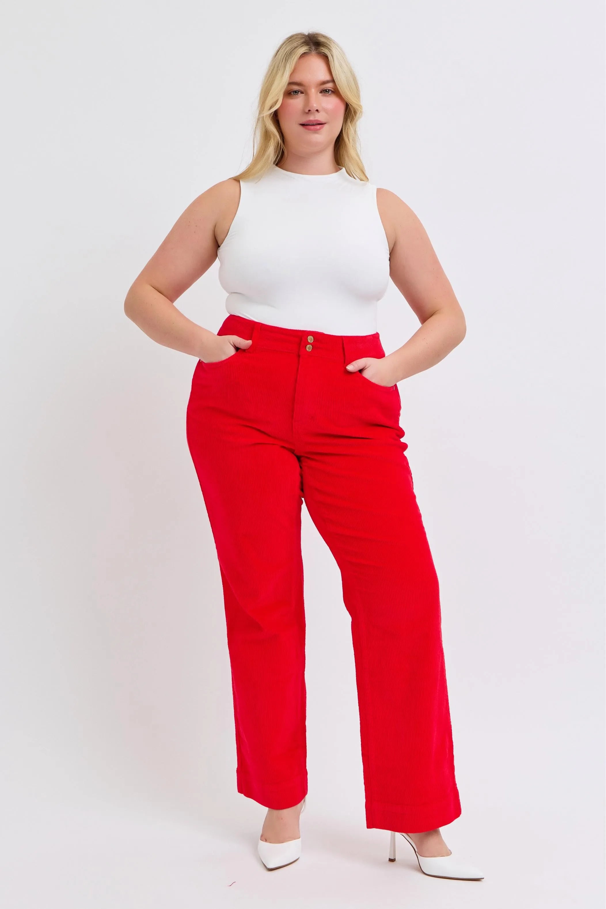 Plus Size High Waist Corduroy Trouser Wide Judy Blue