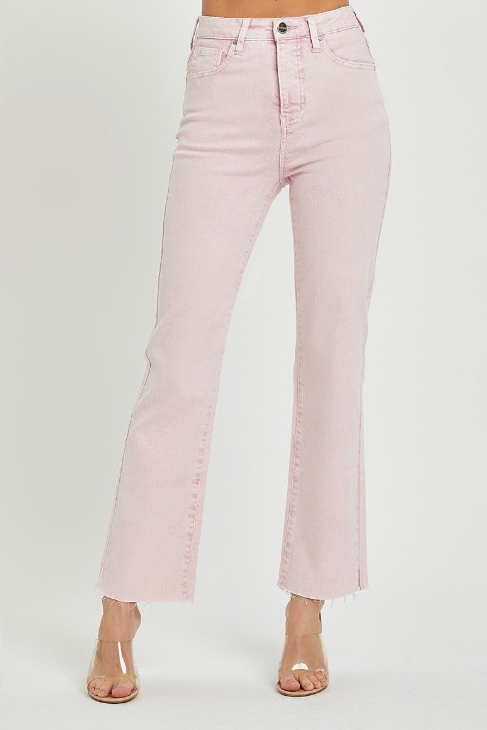 High Rise Tummy Control Straight Jeans Risen Acid Pink 0(24) 