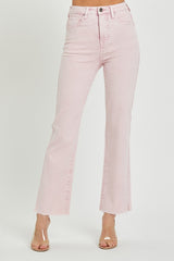 High Rise Tummy Control Straight Jeans Risen Acid Pink 0(24) 