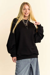 Round Neck Raglan Sleeve Sweatshirt Davi & Dani