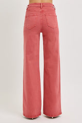 High Rise Tummy Control Wide Leg Jeans Risen   