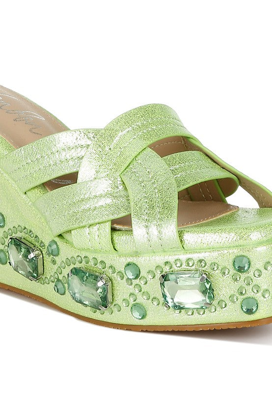 Blistronic Chunky Diamante & Rhinestone Sandals Rag Company   