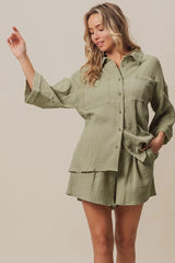 Crinkle Gauze Shirt and Short Set BiBi