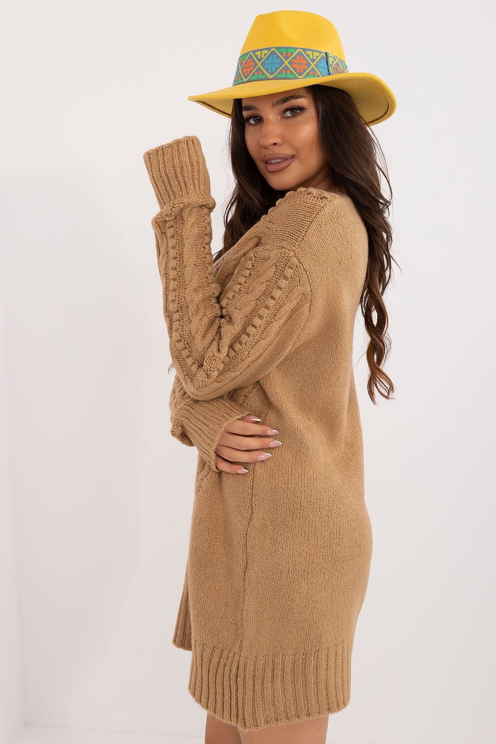 Long Cable Knit Chunky Sweater Badu   