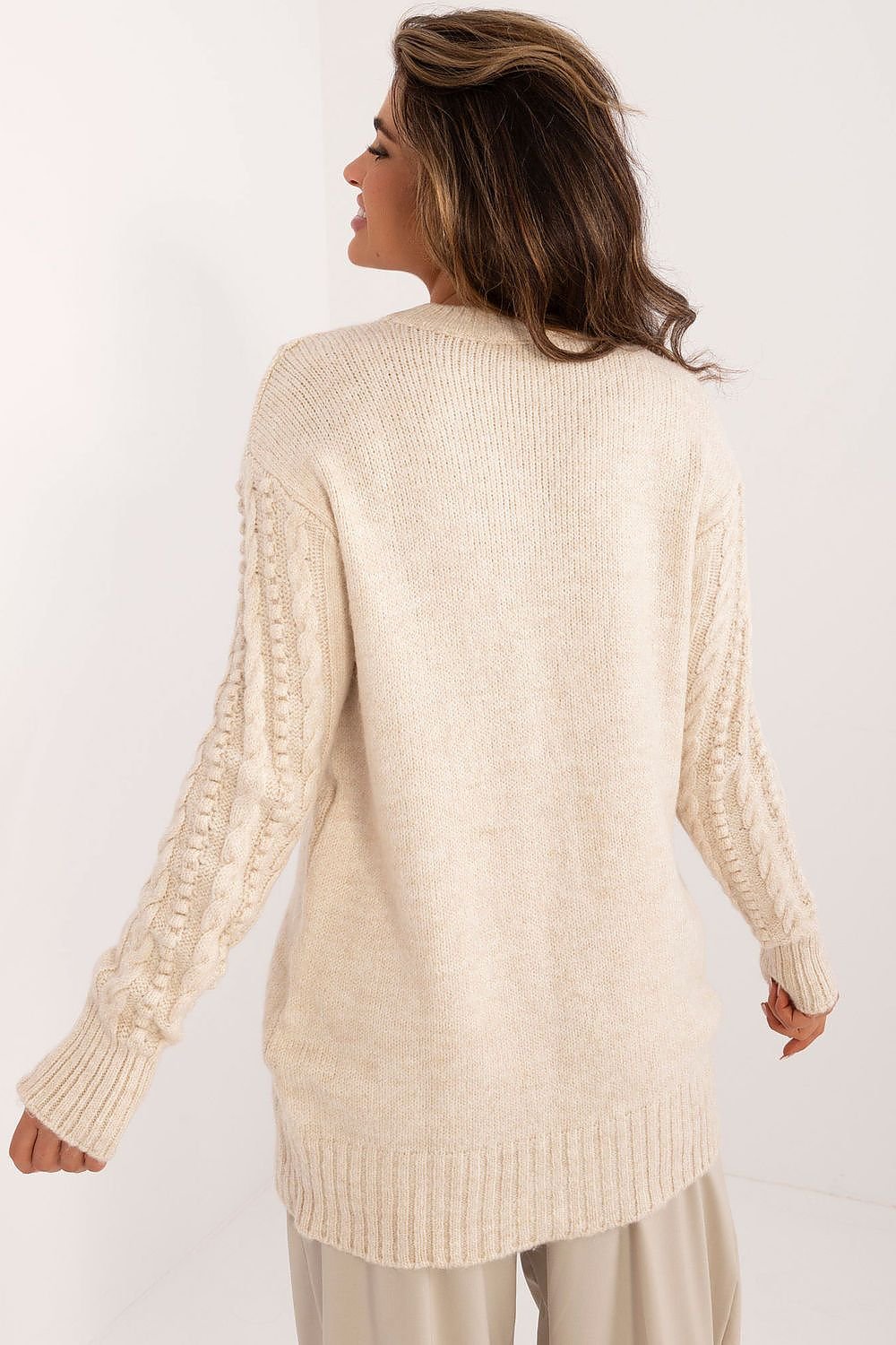 Long Cable Knit Chunky Sweater Badu   