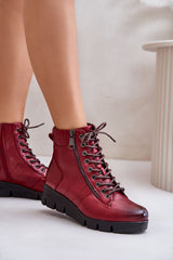 Lace-Up Chunky Platform Zip Booties Step in style   