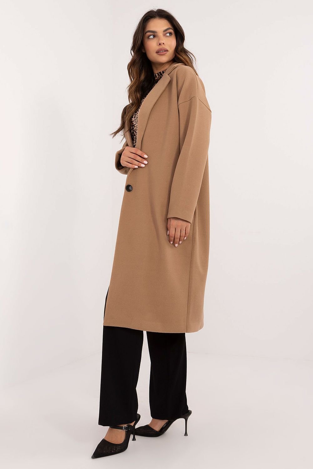 Classic Two Button Longline Coat Och Bella   