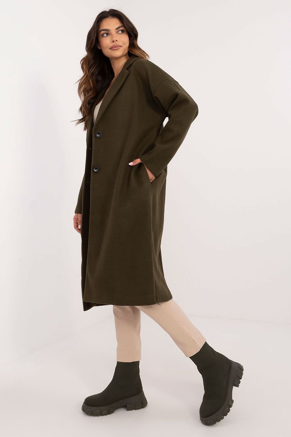 Classic Two Button Longline Coat Och Bella   