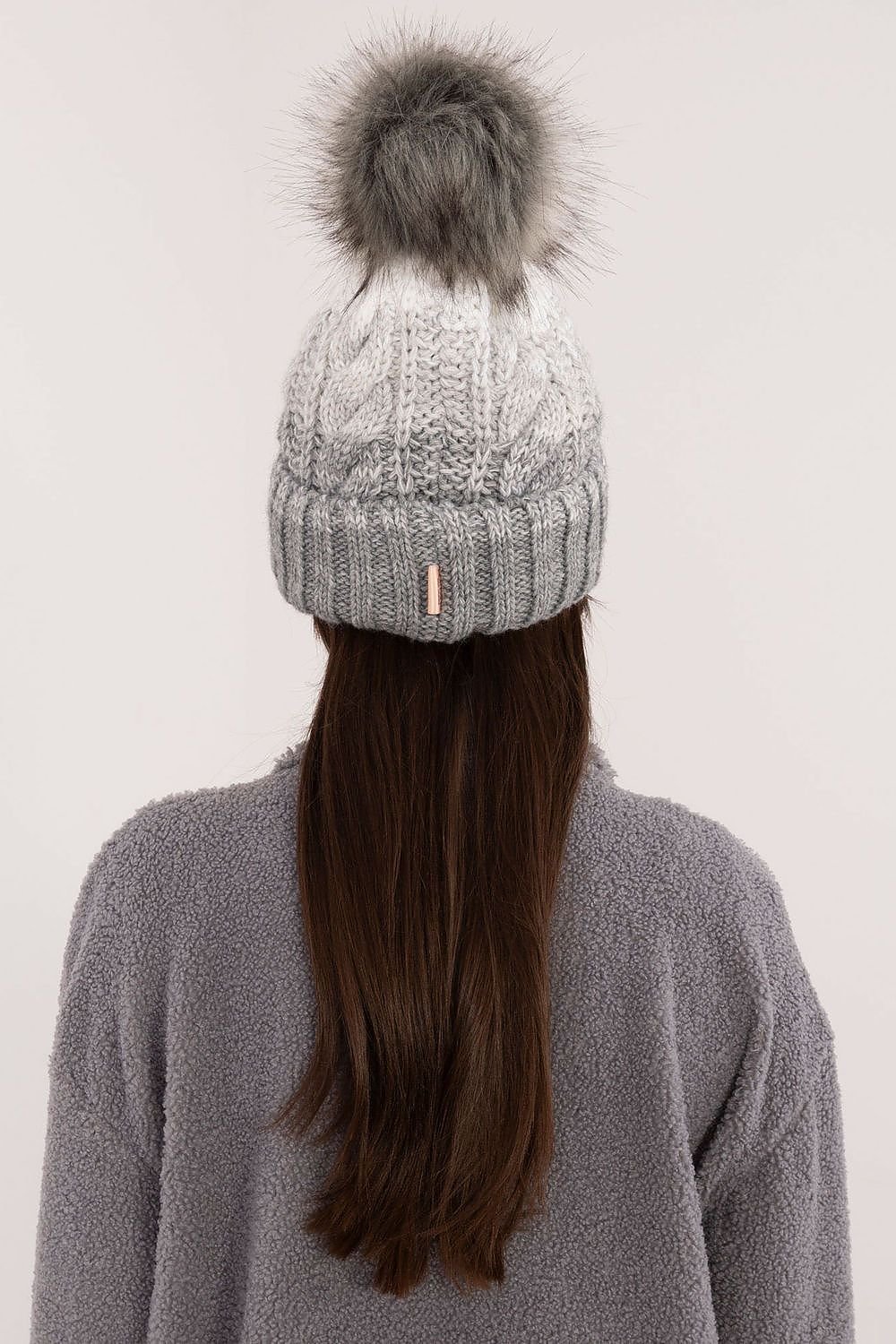 Ombre Cable Knit Pom Pom Beanie Rue Paris   