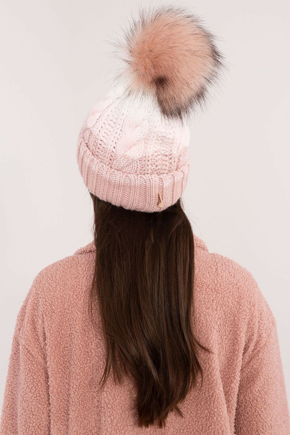 Ombre Cable Knit Pom Pom Beanie Rue Paris   