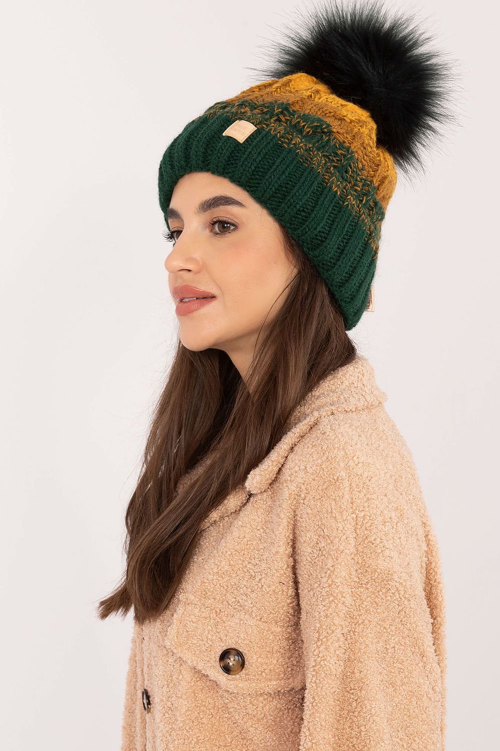 Ombre Cable Knit Pom Pom Beanie Rue Paris   