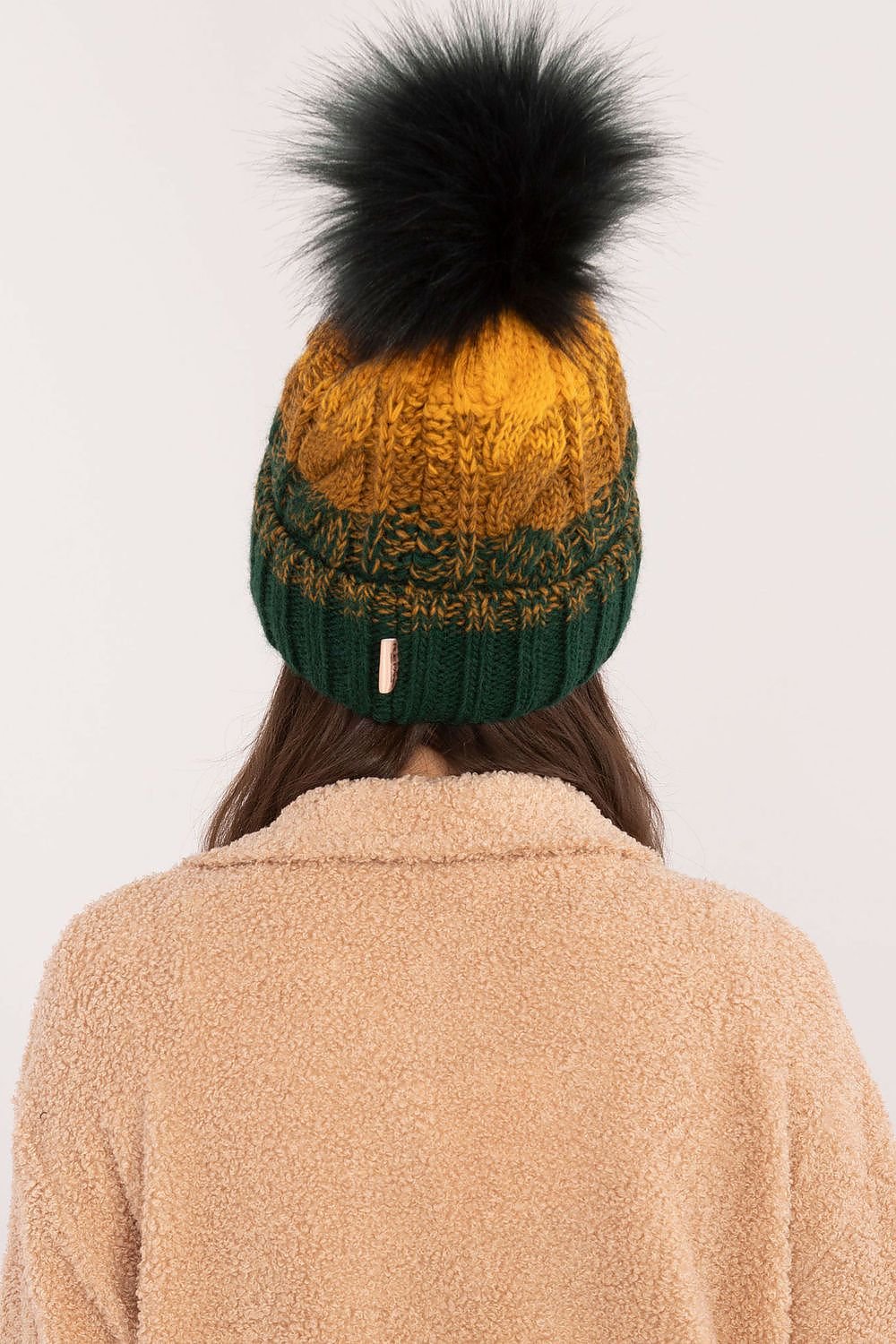 Ombre Cable Knit Pom Pom Beanie Rue Paris   