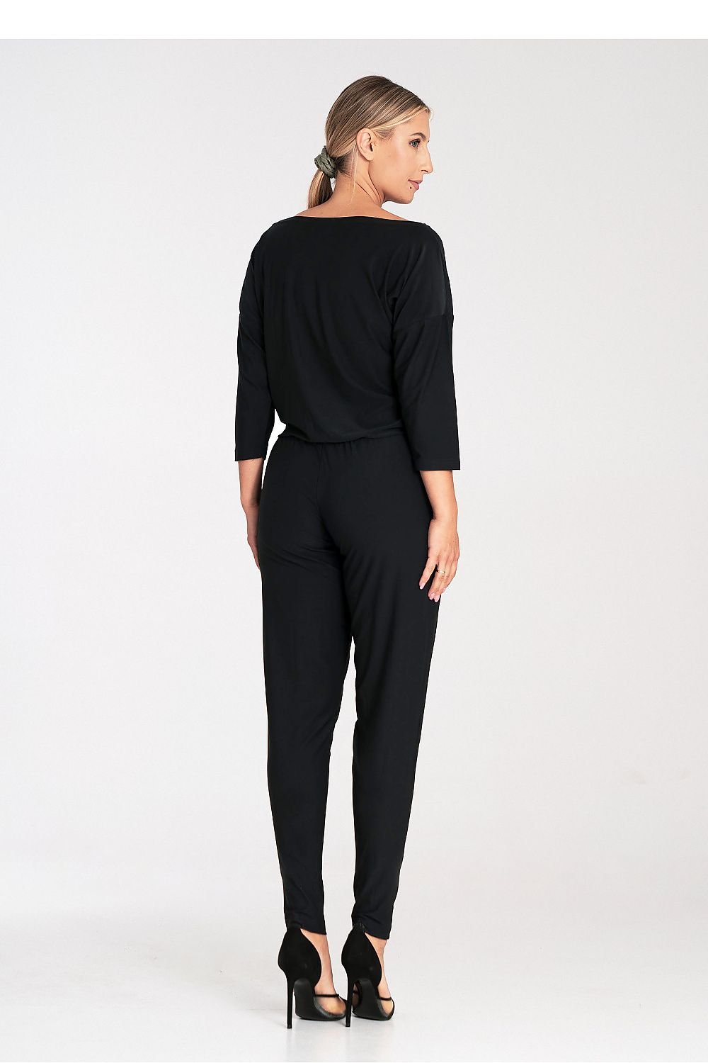 Drawstring Waist Jumpsuit Figl black S 