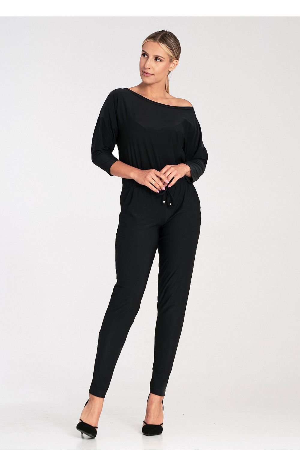 Drawstring Waist Jumpsuit Figl   