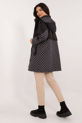 Monogram Print Mid-Length Hooded Coat MBM   