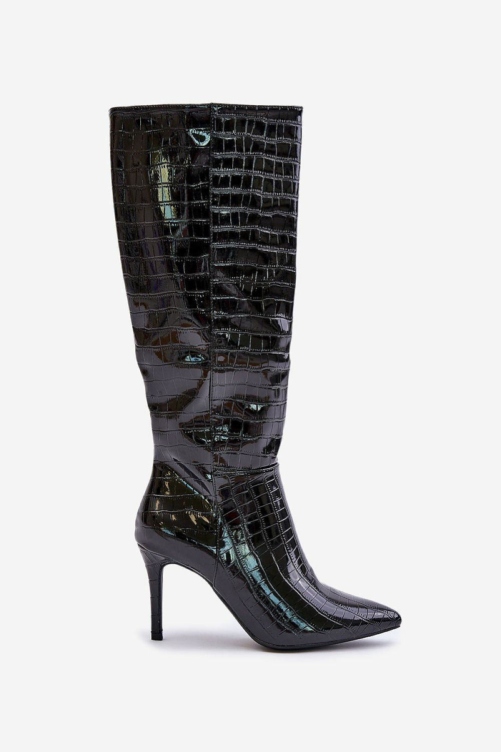 Embossed Stiletto Pointy Toe Boots Step in style   