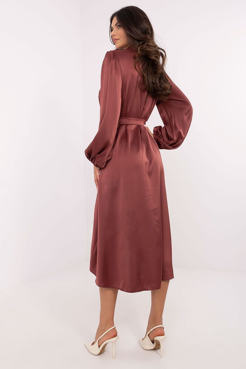 Asymmetrical Tie Waist Shirt Dress Lakerta