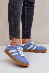 Eco-Suede Striped Gum Sole Low Top Sneakers Step in style