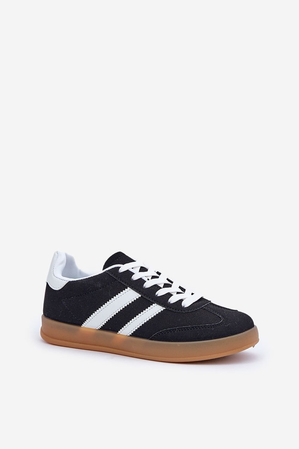 Eco-Suede Striped Gum Sole Low Top Sneakers Step in style