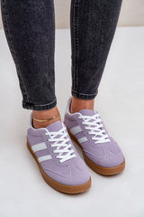 Eco-Suede Striped Gum Sole Low Top Sneakers Step in style