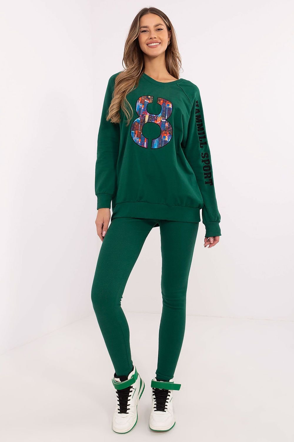 Sweatshirt & Leggings 8 Set My Red Lips green one-size-fits-all