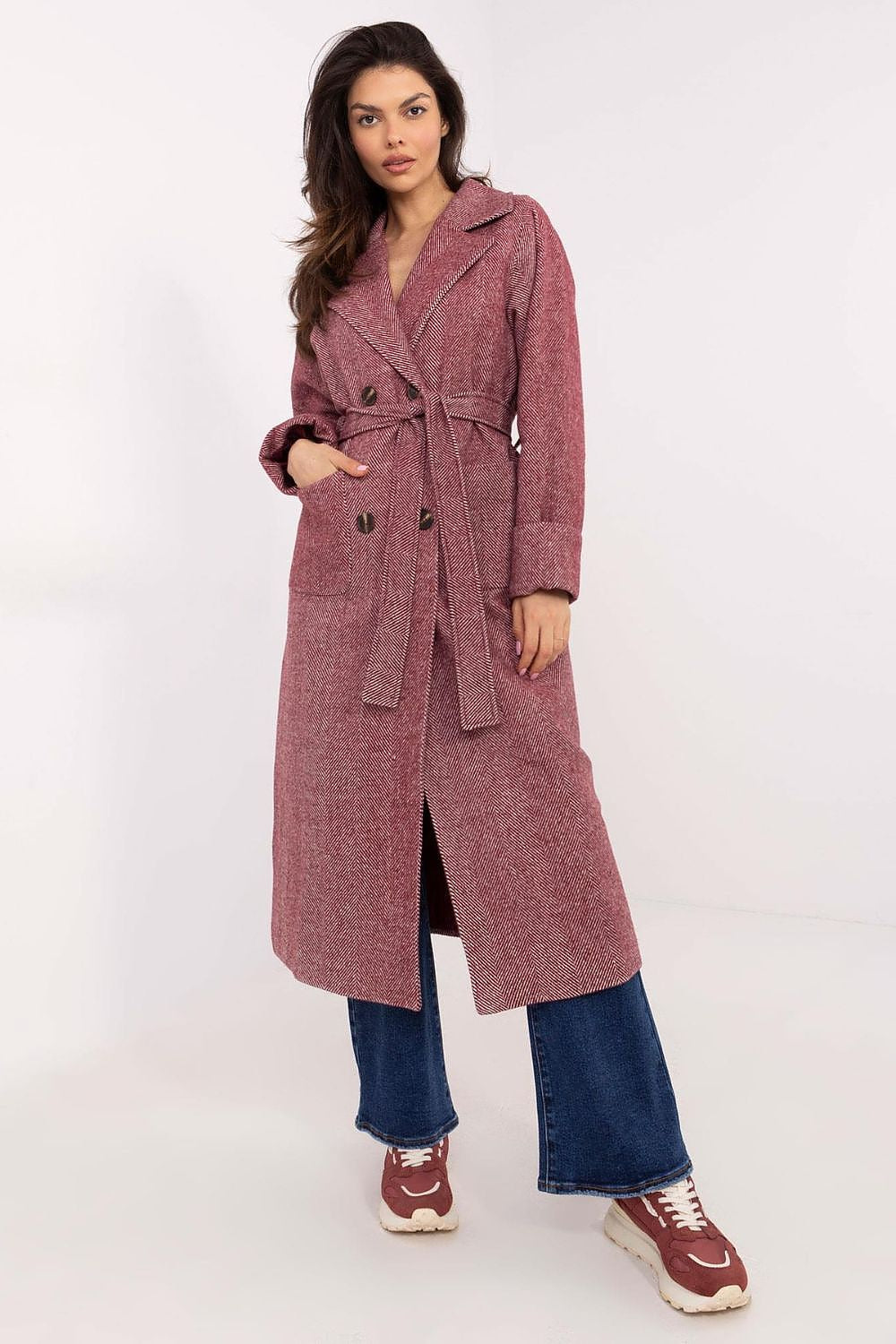 Longline Belted Wool Coat Lakerta