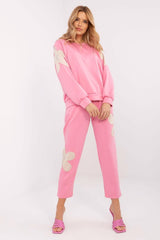 Flower Power Tracksuit Set Italy Moda pink one-size-fits-all