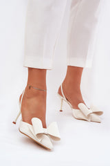 Slingback Bow Heel Pumps Step in style white 36