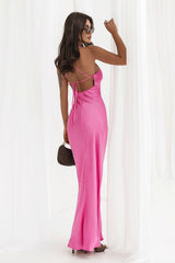 Sleek Spaghetti Strap Maxi Slip Dress IVON