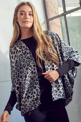 Cheetah Print Dropped Kimono Cardigan e Luna   