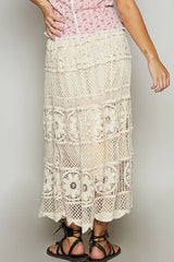 Lace Tiered Midi Skirt POL