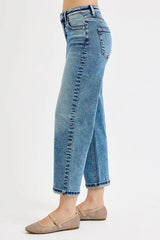High Rise Crop Boyfriend Jeans With Plus Size Risen