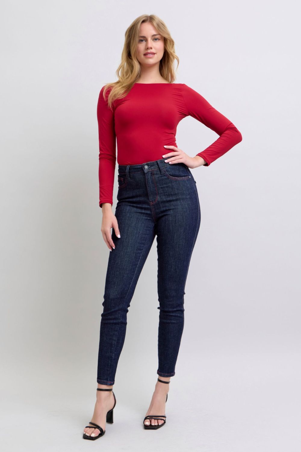 Heart Shaped Back Pockets Skinny Jeans Judy Blue   