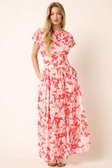Tropical Print Top and Skirt Set Mittoshop